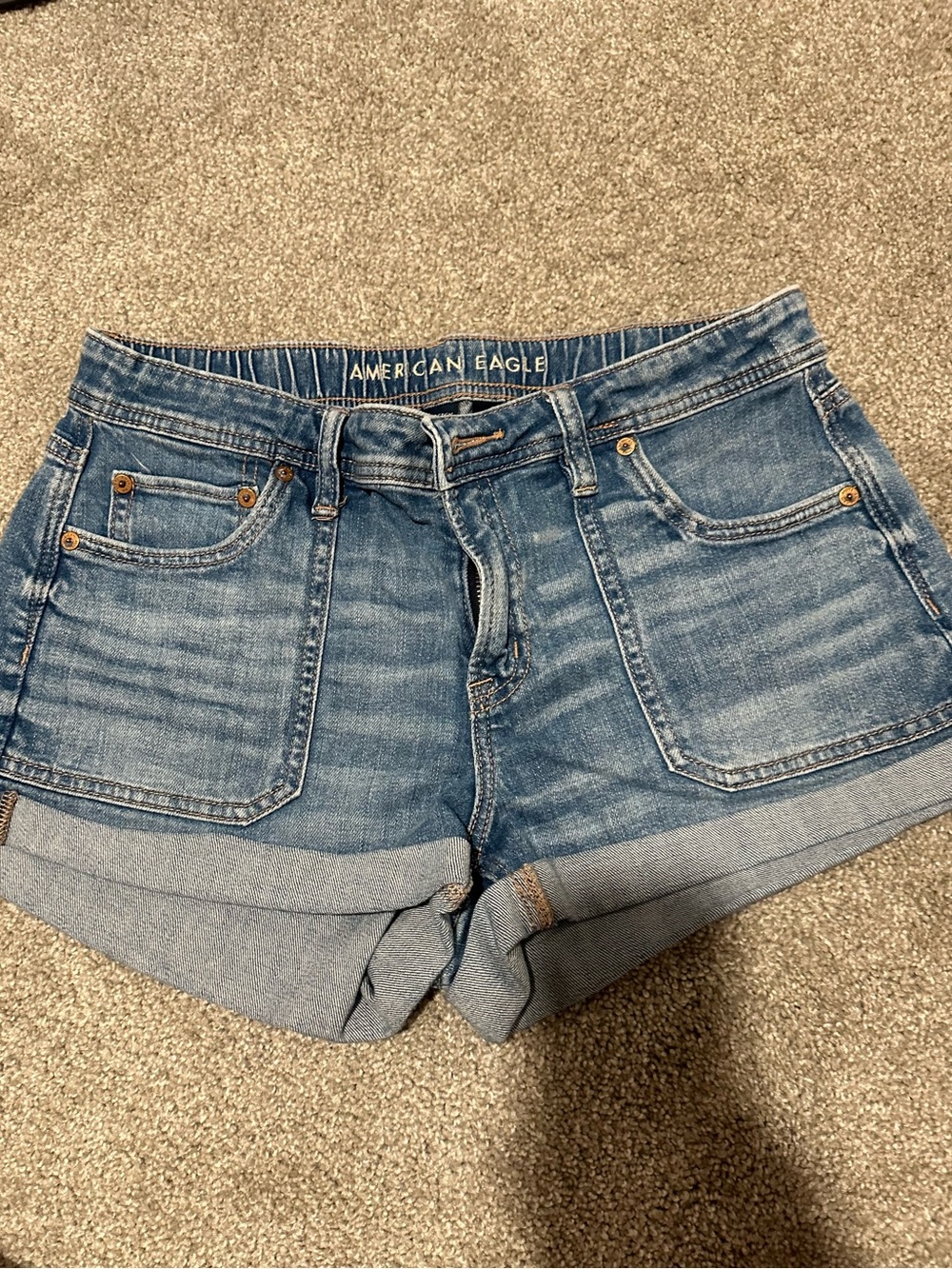 AE denim shorts